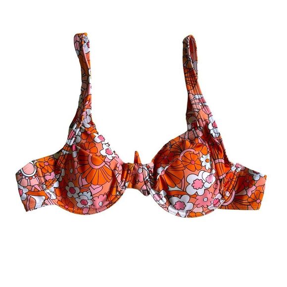 Shein Pink Floral Print Back Underwire Bikini Swimsuit Size Large NWOT 6 0457 - Picture 3 of 14